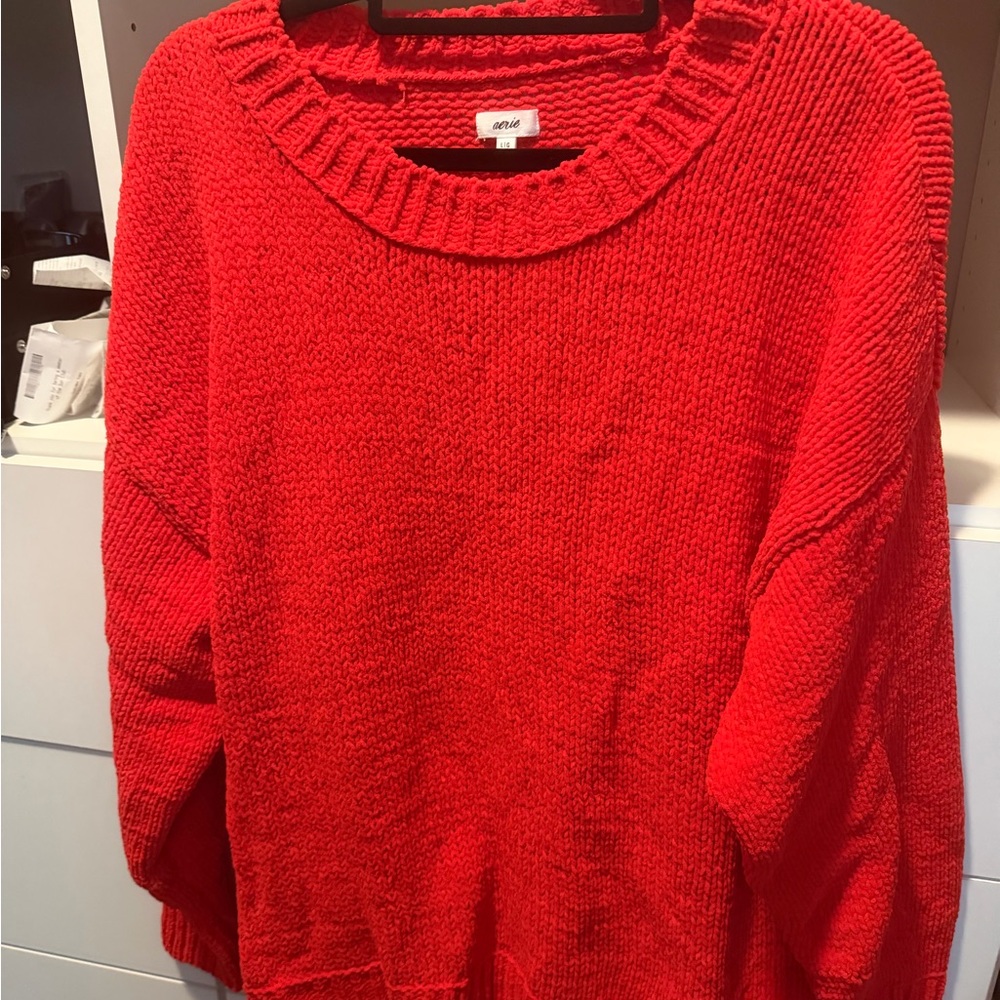 Aerie NWT Red Crewneck Knit Sweater - Women